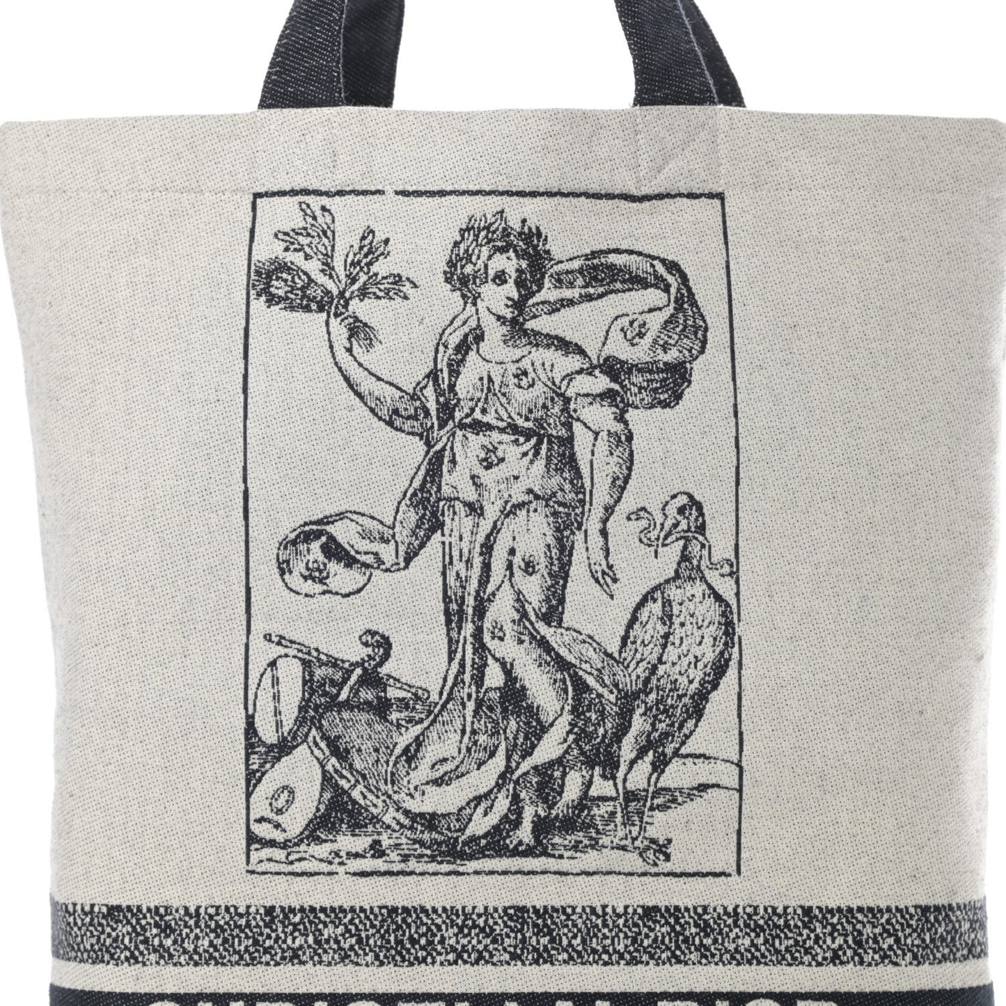 Canvas Print Cruise Tote Ivory Black