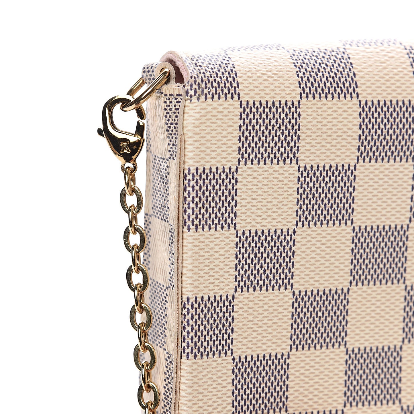 Damier Azur Pochette Felicie Chain Wallet Rose Ballerine