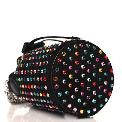 Christian Louboutin Calfskin Suede Strass Mini Marie Jane Bucket Black Multicolor 4 of 8