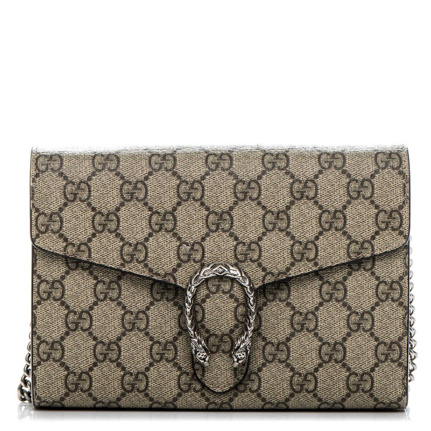 GG Supreme Monogram Mini Dionysus Chain Wallet Beige Taupe