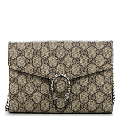 Gucci GG Supreme Monogram Mini Dionysus Chain Wallet Beige Taupe 1 of 8