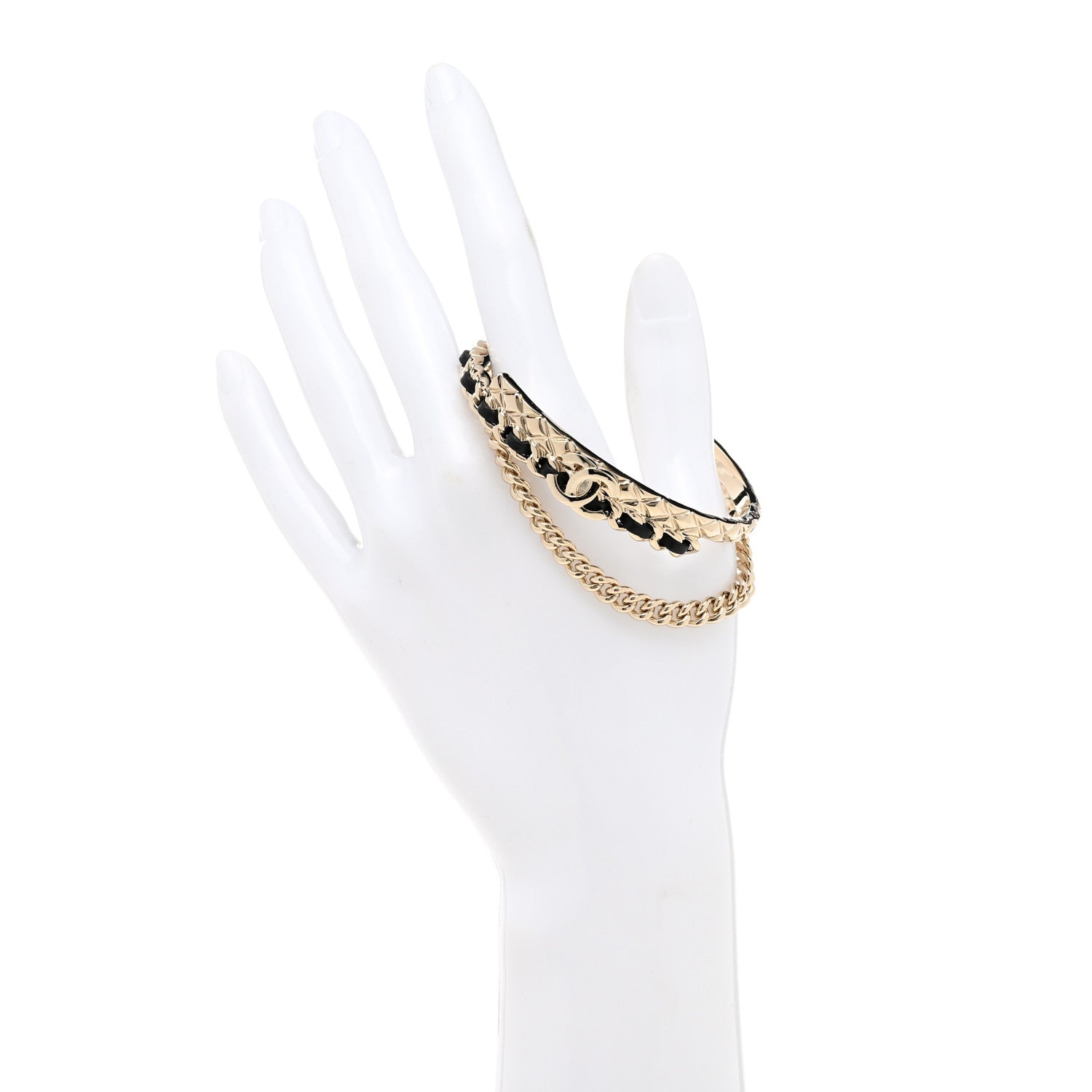 Chanel Metal Lambskin CC Turnlock Chain Bracelet 2 of 5