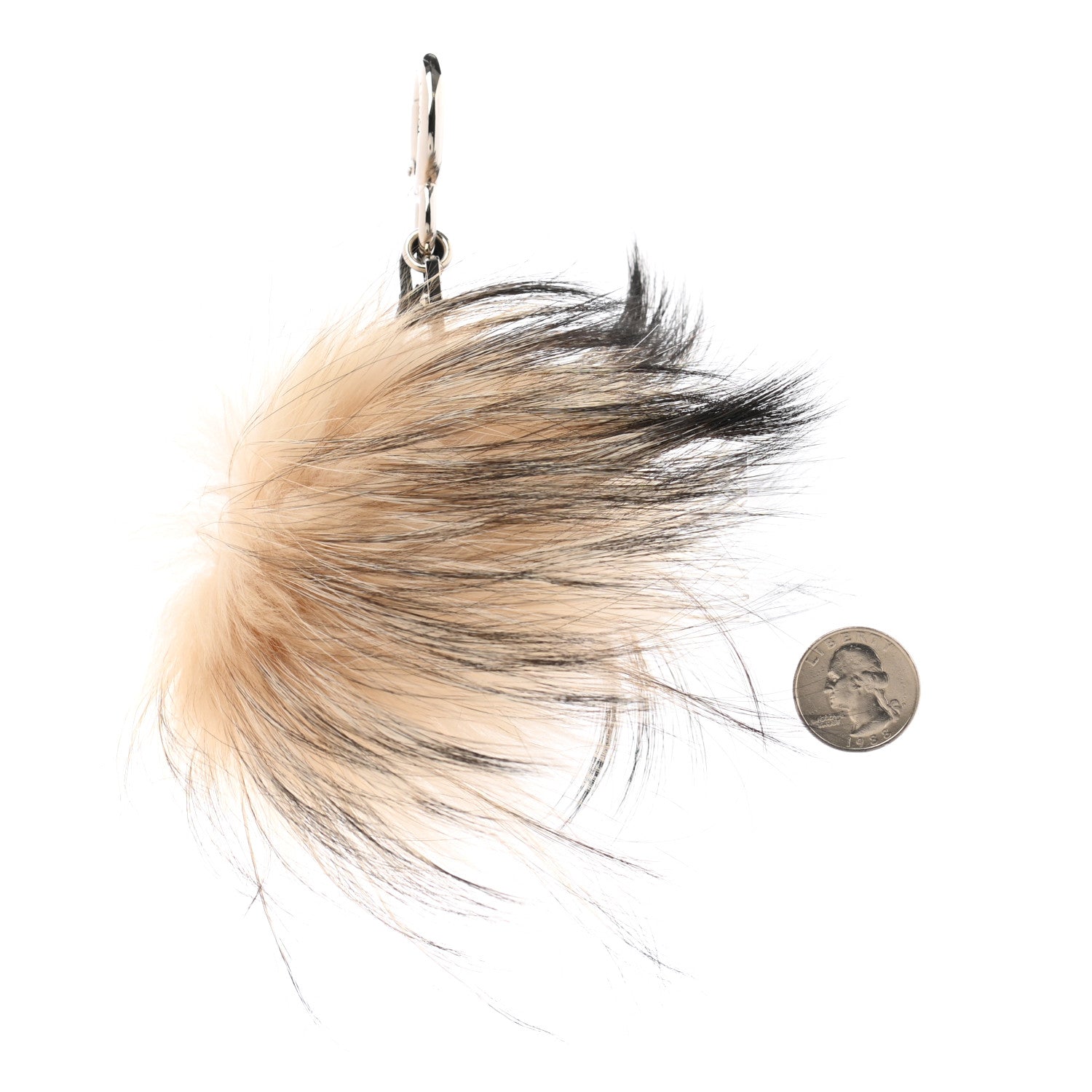 Fendi Mink Fox Rabbit Fur Vitello Flamingo Kurioso Monster Bag Bug Charm Beige Multicolor Black 2 of 3
