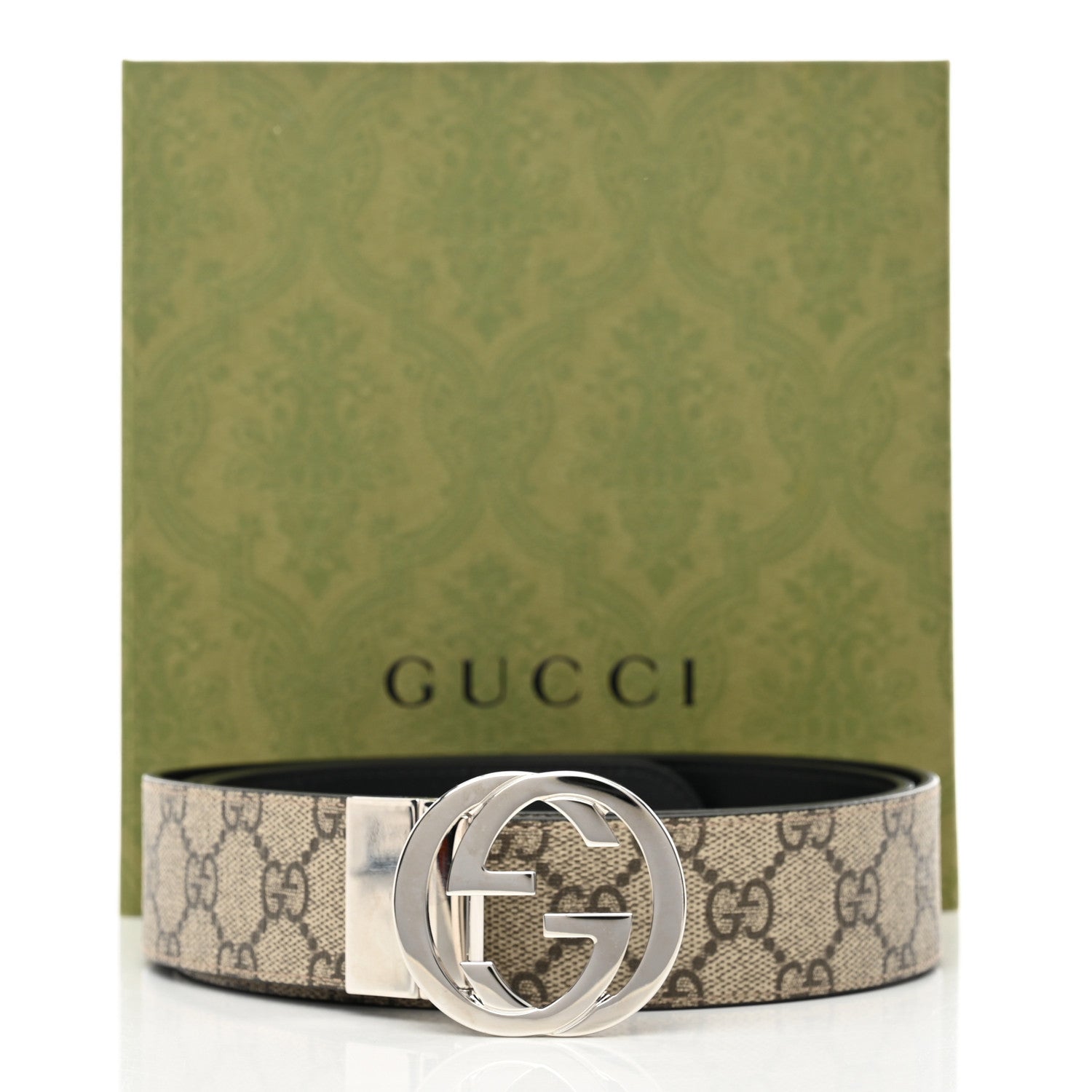Gucci GG Supreme Monogram Interlocking G Belt 110 44 Dark Brown 10 of 10