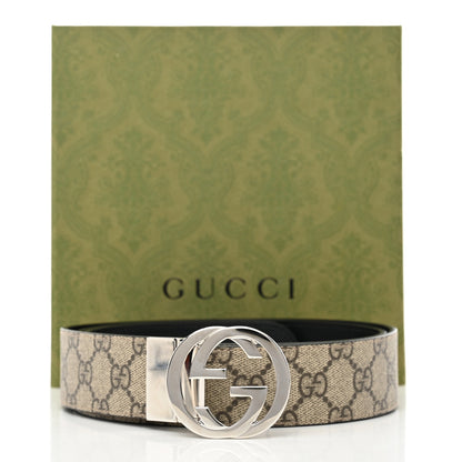 Gucci GG Supreme Monogram Interlocking G Belt 110 44 Dark Brown 10 of 10
