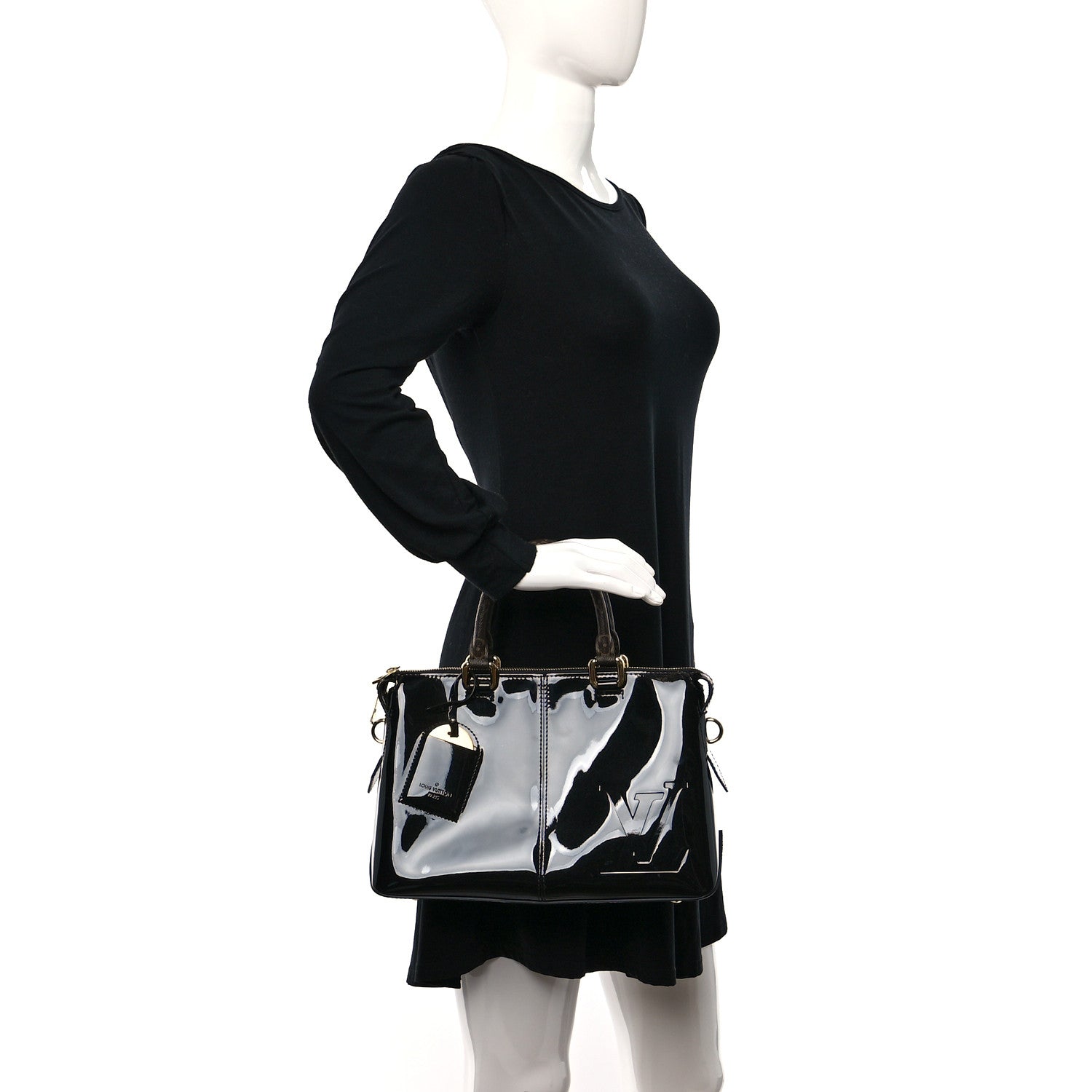 Louis Vuitton Patent Calfskin Miroir Tote Black 2 of 7