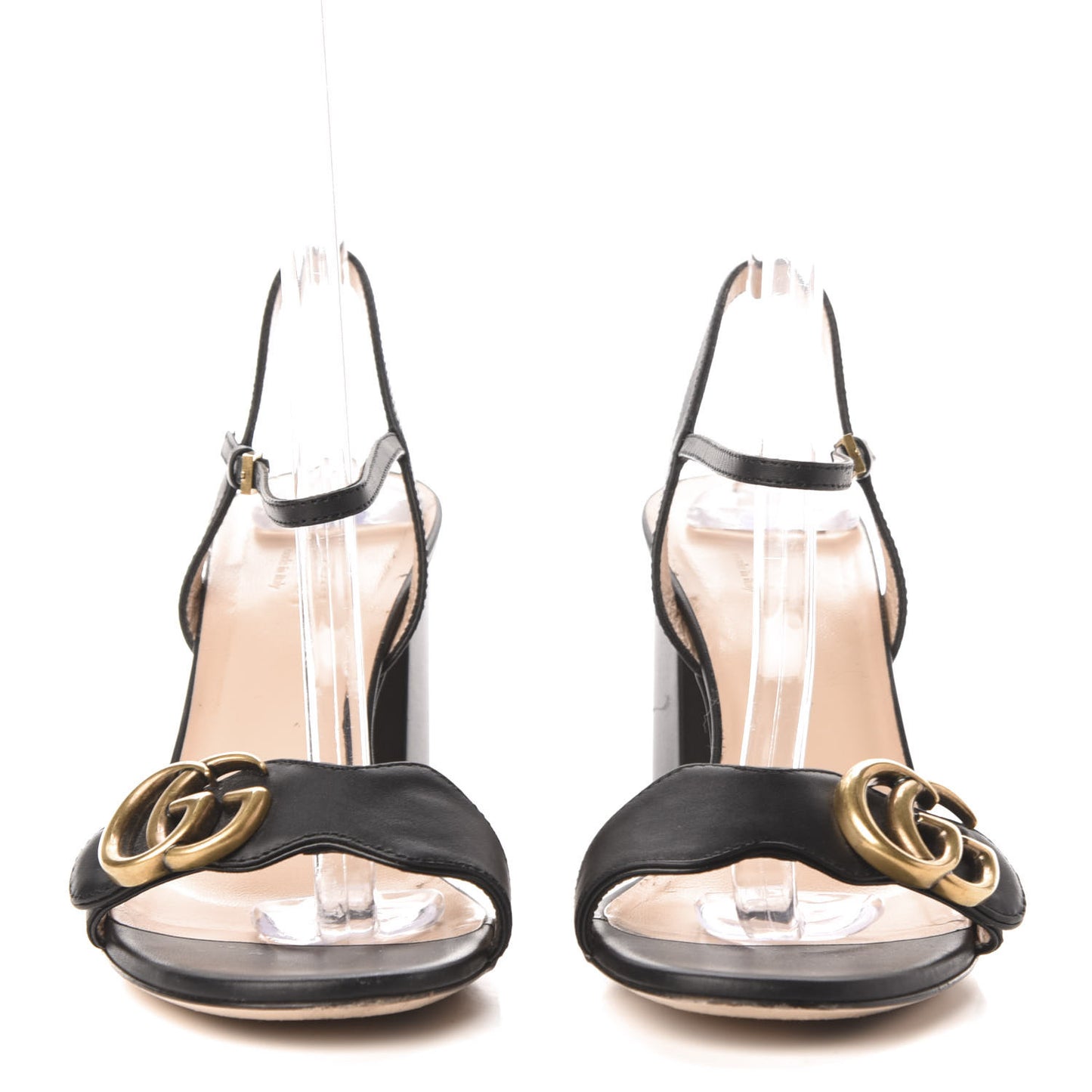 Lifford Calfskin GG Marmont Ankle Wrap 75mm Sandals 37.5 Black