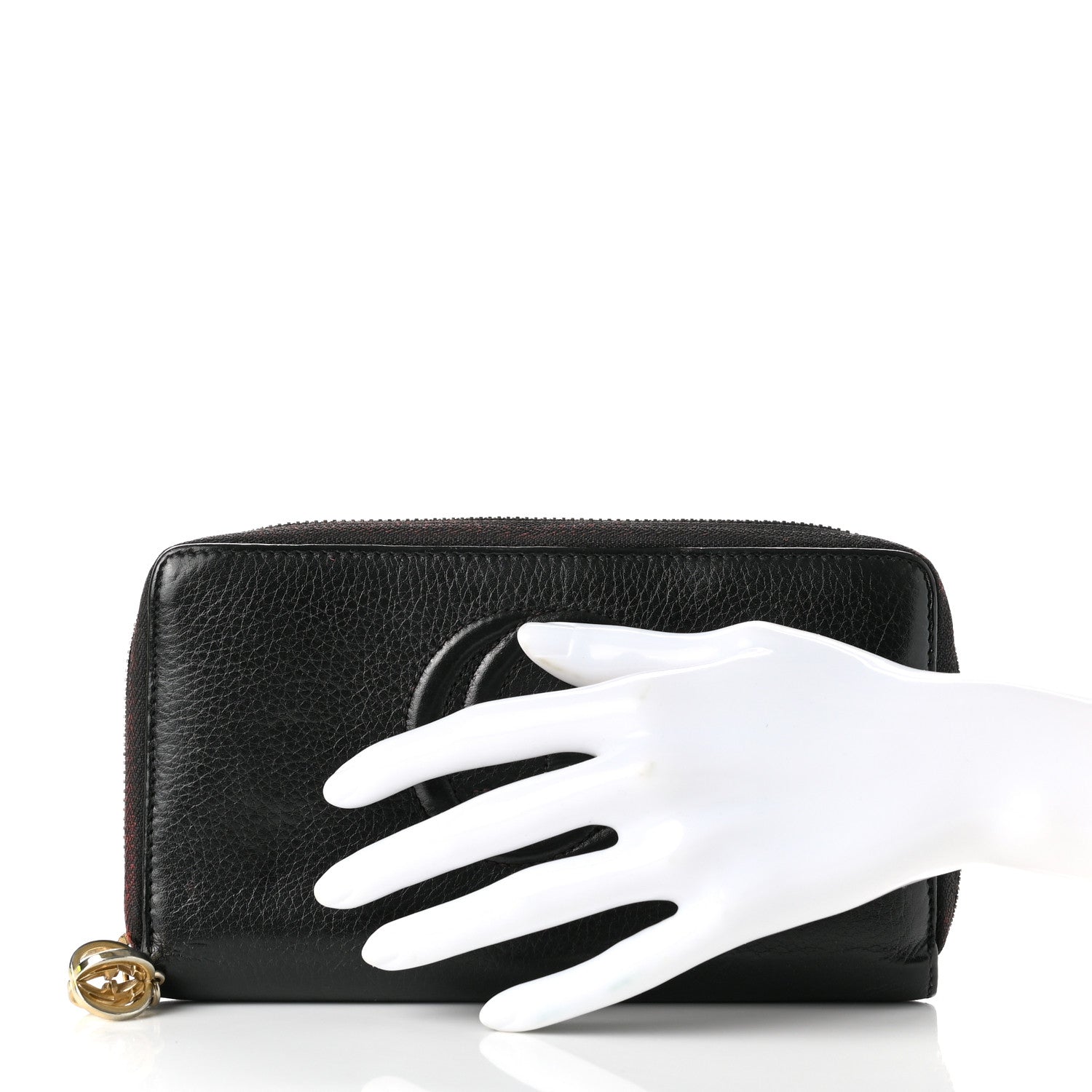 Gucci Pebbled Calfskin Soho Zip Around Wallet Black 2 of 10