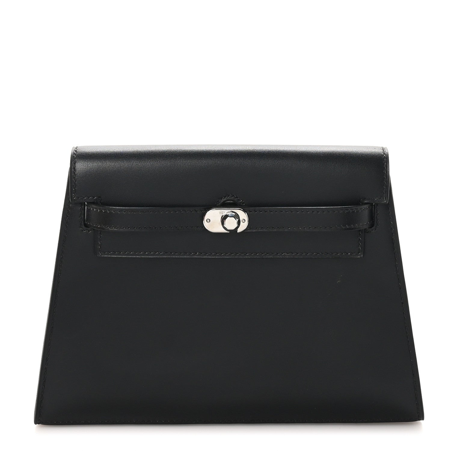 Hermes Box Kelly Crutch Clutch Black 1 of 8