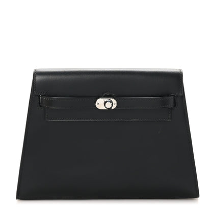 Hermes Box Kelly Crutch Clutch Black 1 of 8