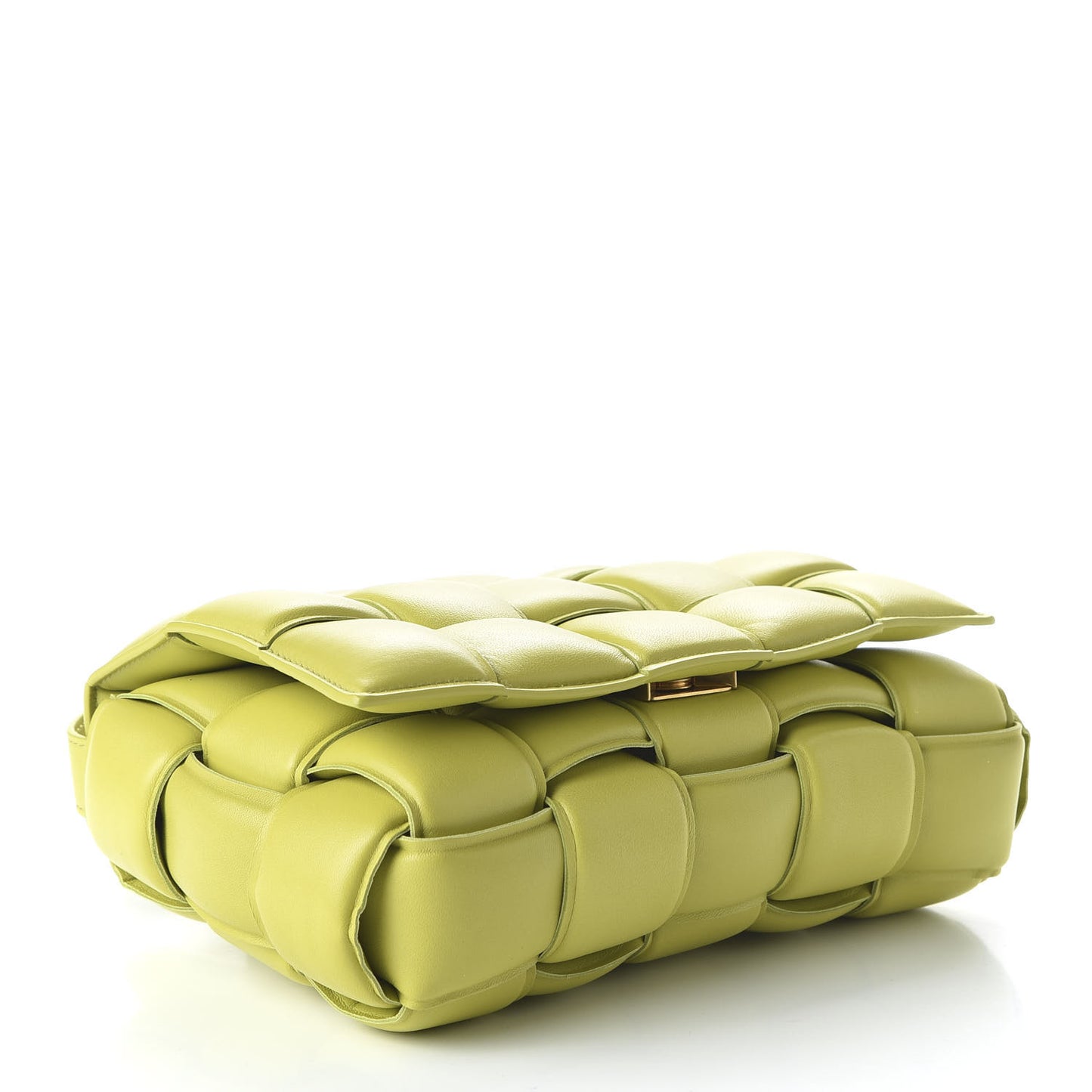 Nappa Maxi Intreccio Padded Cassette Crossbody Bag Kiwi