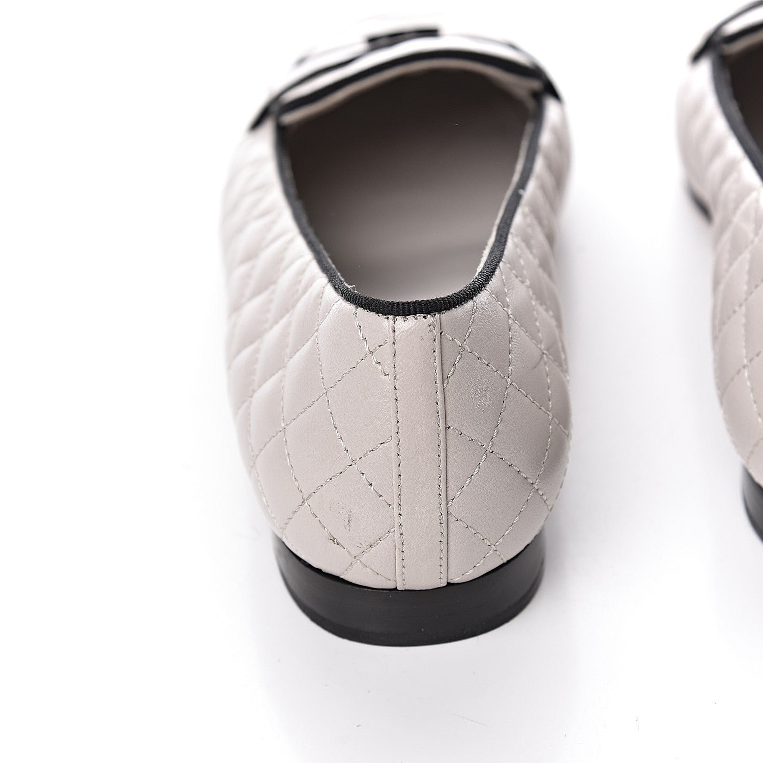 Chanel Lambskin Quilted CC Loafers 38.5 Light Grey 9 of 18