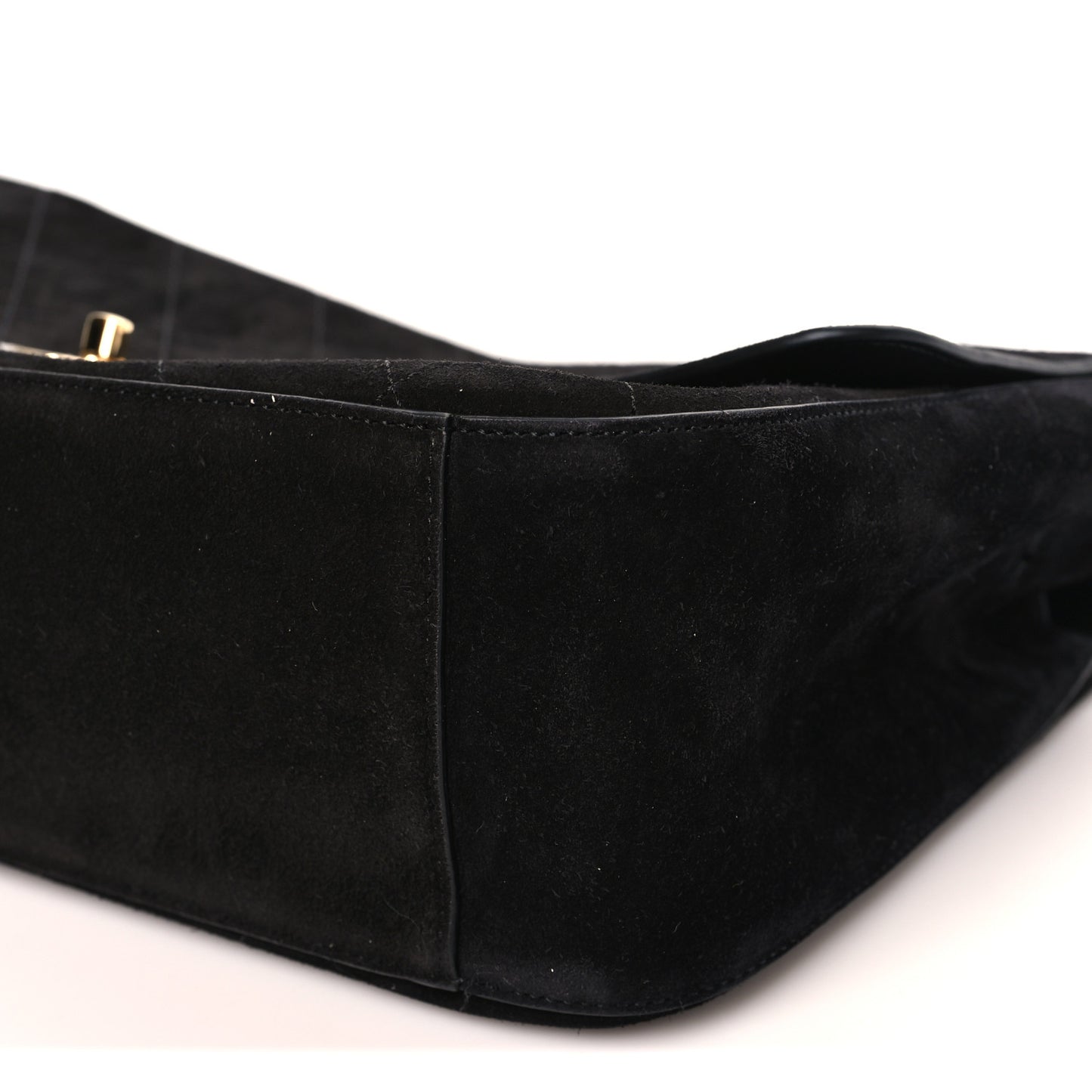 Suede Calfskin Small Souplissimo Maxi Flap Black
