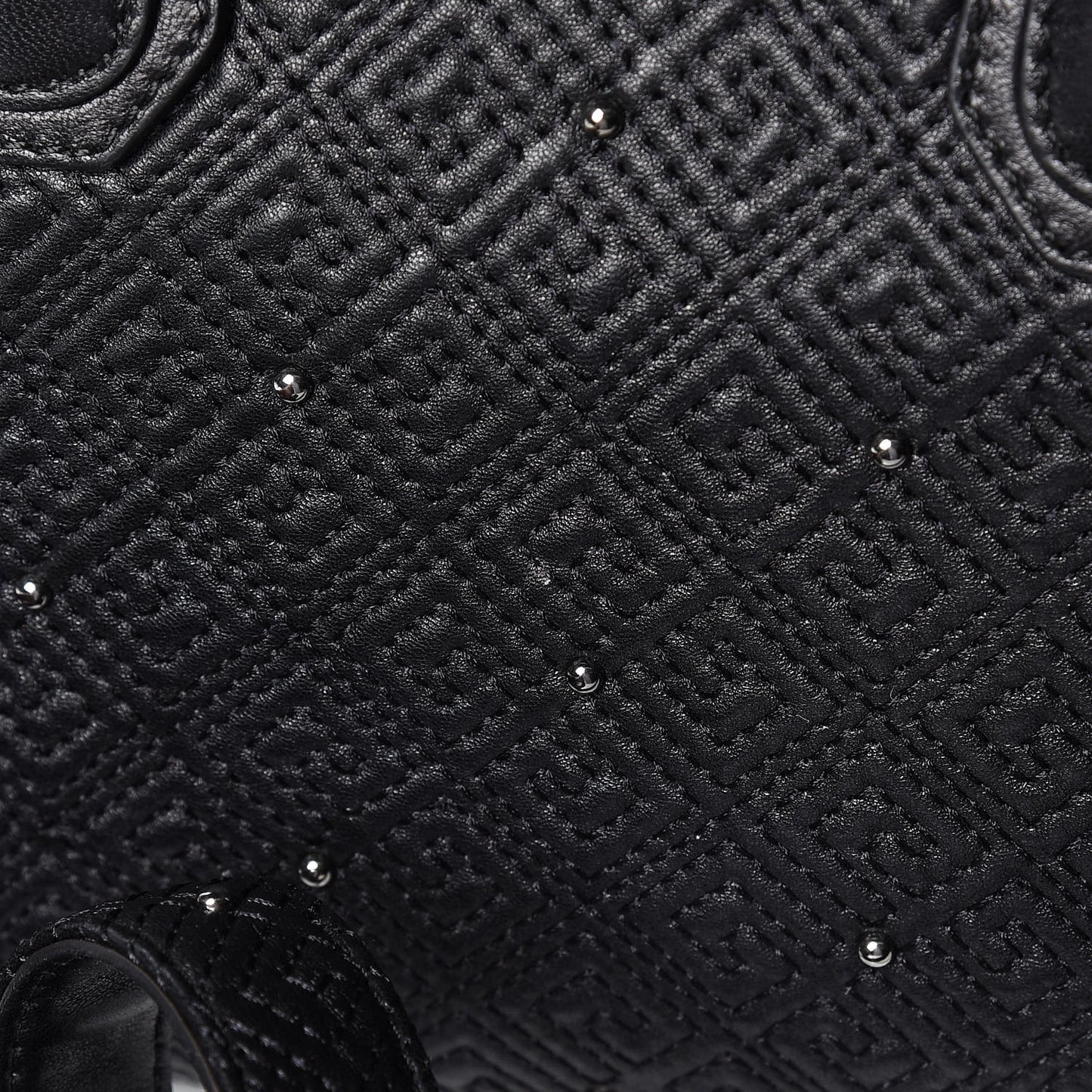 Lambskin Logo Embossed Small Studded Antigona Black
