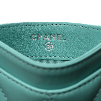 Chanel Lambskin Quilted Card Holder Turquoise 6 of 9
