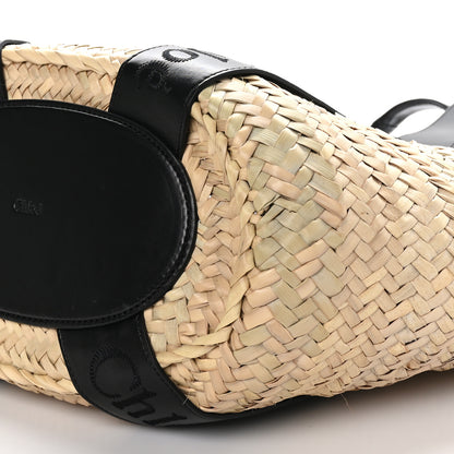 Chloe Raffia Smooth Calfskin Medium Sense Basket Black 9 of 9