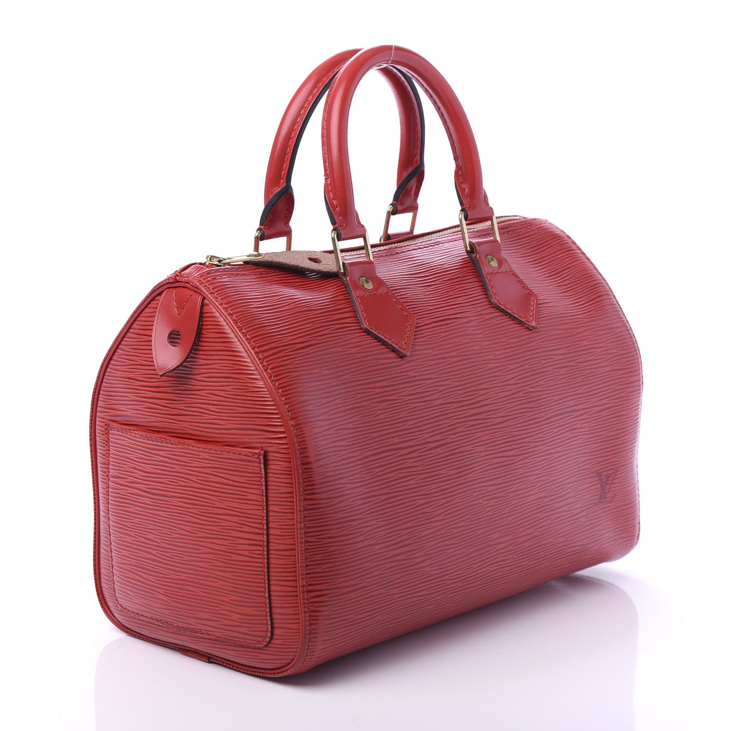 Louis Vuitton Epi Speedy 25 Castillan Red 3 of 10
