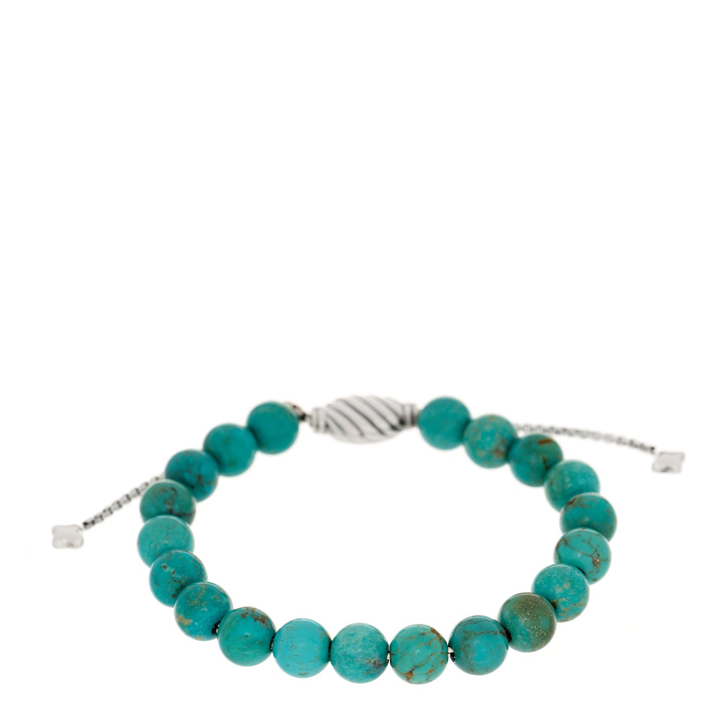 Sterling Silver Turquoise 8mm Spiritual Beads Adjustable Bracelet