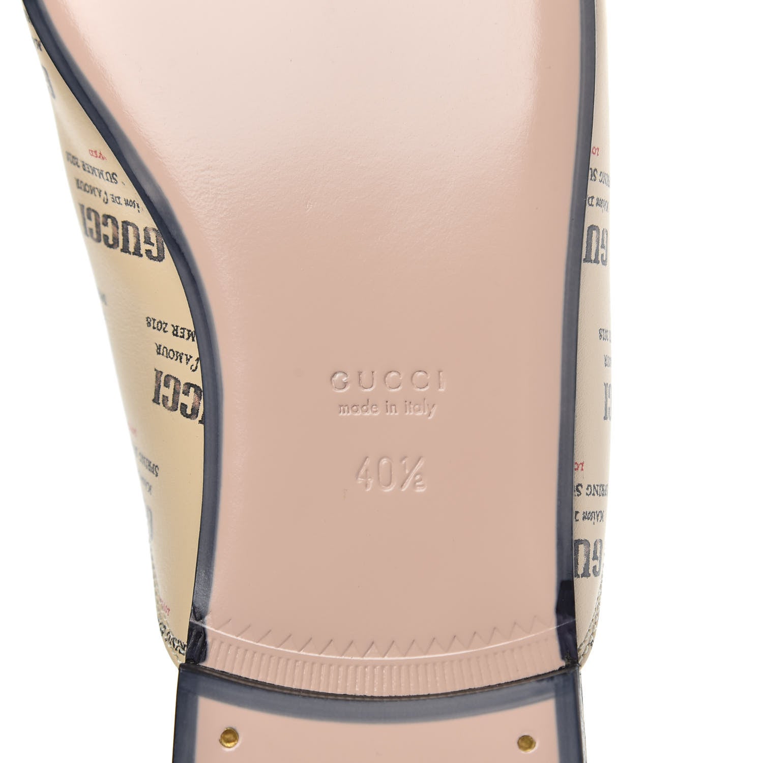 Gucci Calfskin Stamp Print Womens Princetown Slippers 40.5 Soy Black 7 of 9