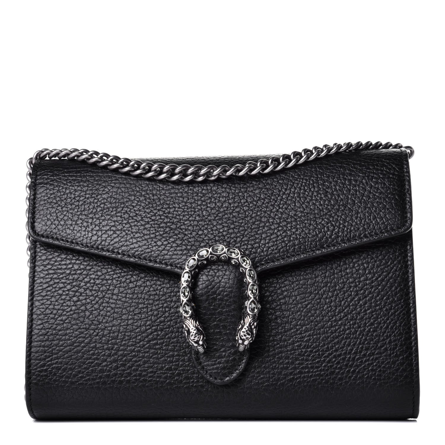 Gucci Calfskin Mini Dionysus Chain Wallet Black 1 of 9