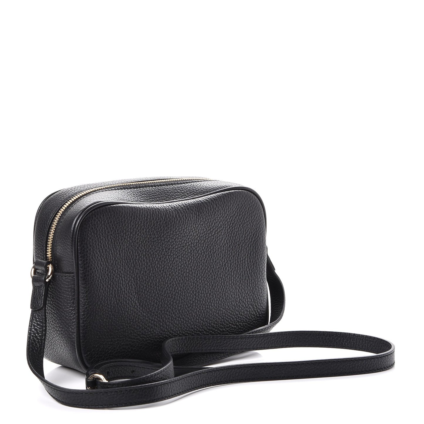 Pebbled Calfskin Small Soho Disco Bag Black