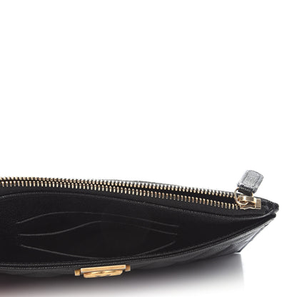 Chanel Caviar Quilted Classic Zip Boy Pouch Black 6 of 9