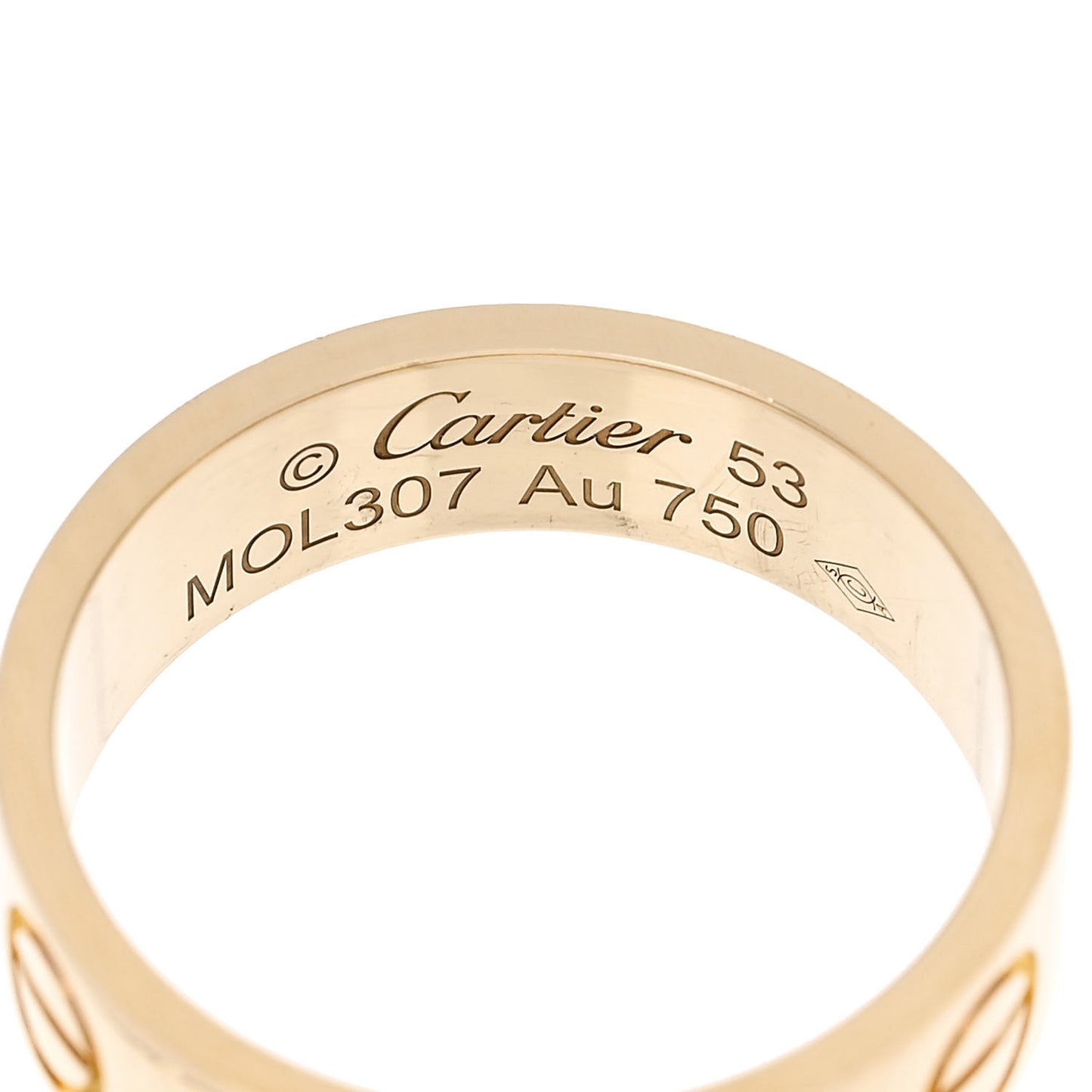 18K Yellow Gold 5.5mm LOVE Ring 53 6.5
