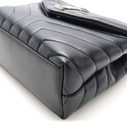 Saint Laurent Calfskin Y Quilted Monogram Small Loulou Chain Satchel Black 16 of 17