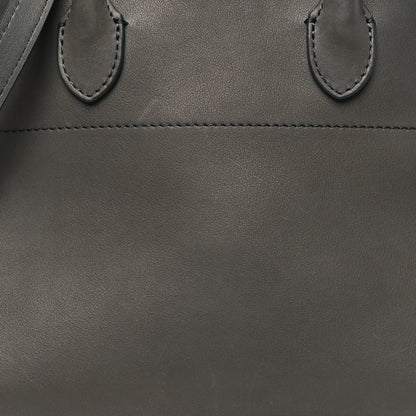 The Row Polished Saddle Calfskin Soft Margaux 10 Bag Koala Grey 7 of 9