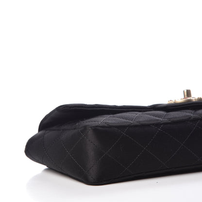 Chanel Satin Quilted Jeweled East West Flap Black 6 of 15
