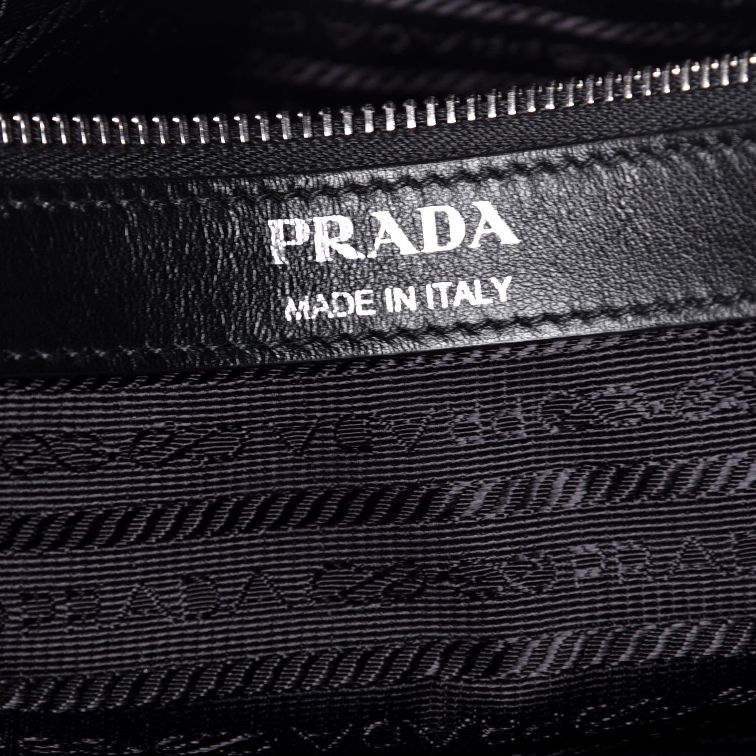 Prada Soft Calfskin Impunture Diagramme Tote Black 7 of 10