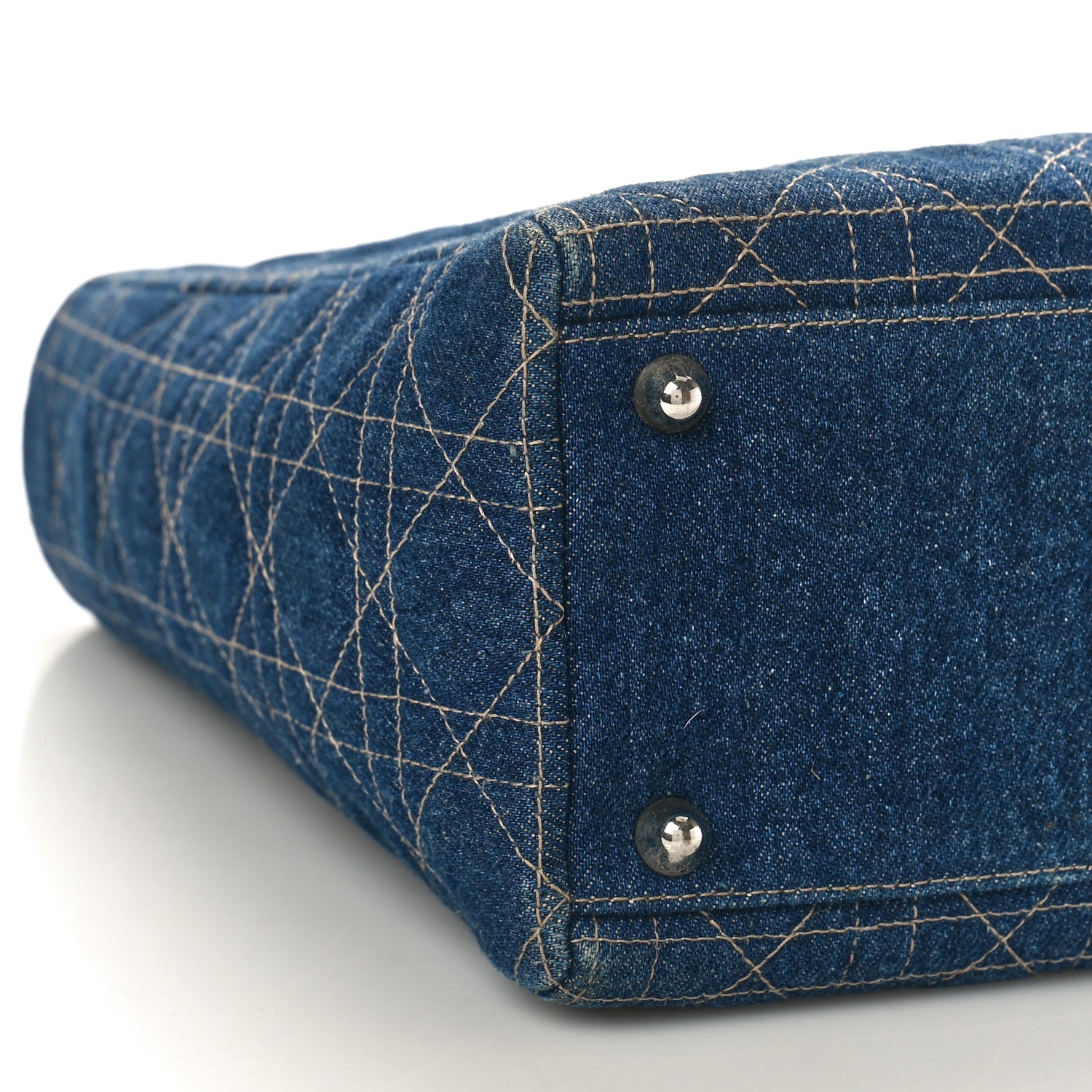 Christian Dior Denim Cannage Large Lady Dior Blue 8 of 11