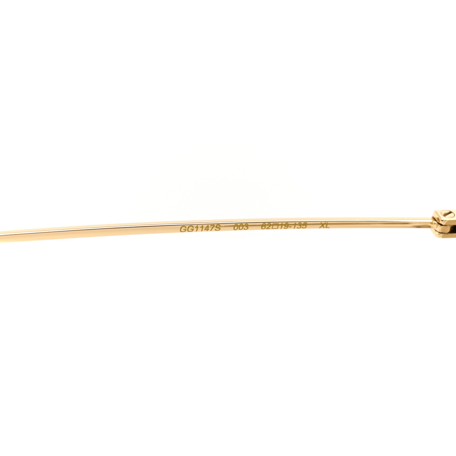 Gucci Acetate Detachable Charm Square Frame Sunglasses GG1147S Gold 5 of 8