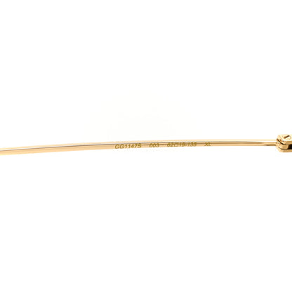 Gucci Acetate Detachable Charm Square Frame Sunglasses GG1147S Gold 5 of 8