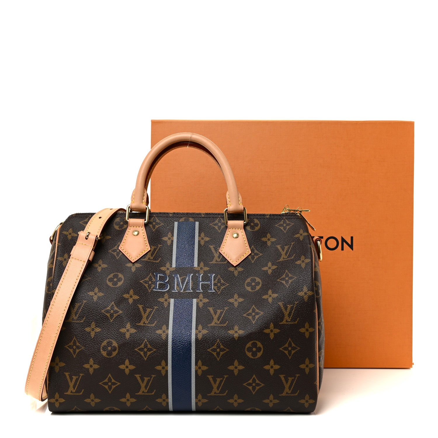 Louis Vuitton Monogram My LV Heritage Speedy Bandouliere 30 Blue Marine Gris 12 of 12