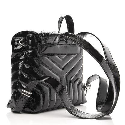 Saint Laurent Patent Y Quilted Monogram Small Loulou Backpack Black 3 of 7