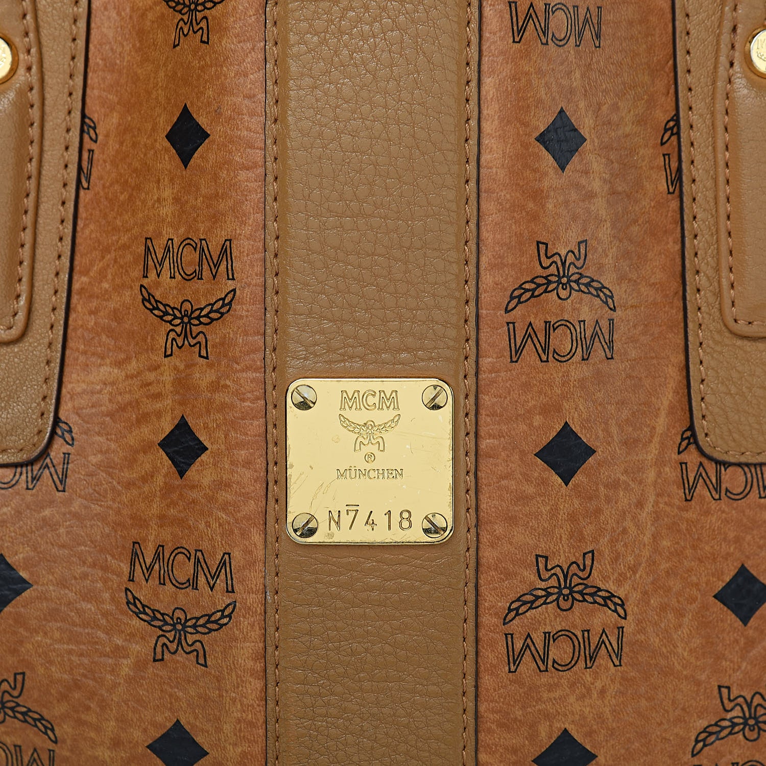 MCM Visetos Medium Liz Reversible Shopper Tote Cognac 19 of 19