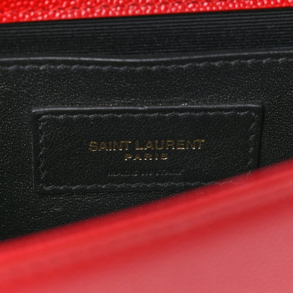 Saint Laurent Grain De Poudre Small Monogram Kate Satchel Bandana Red 6 of 8