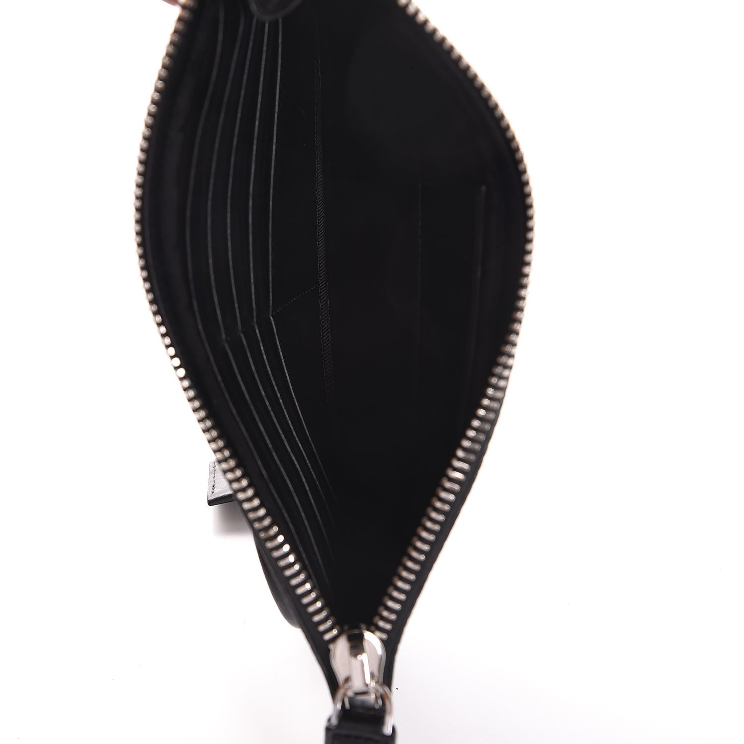 Alexander Wang Calfskin Snake Embossed Runaway Key Clutch Black 5 of 6