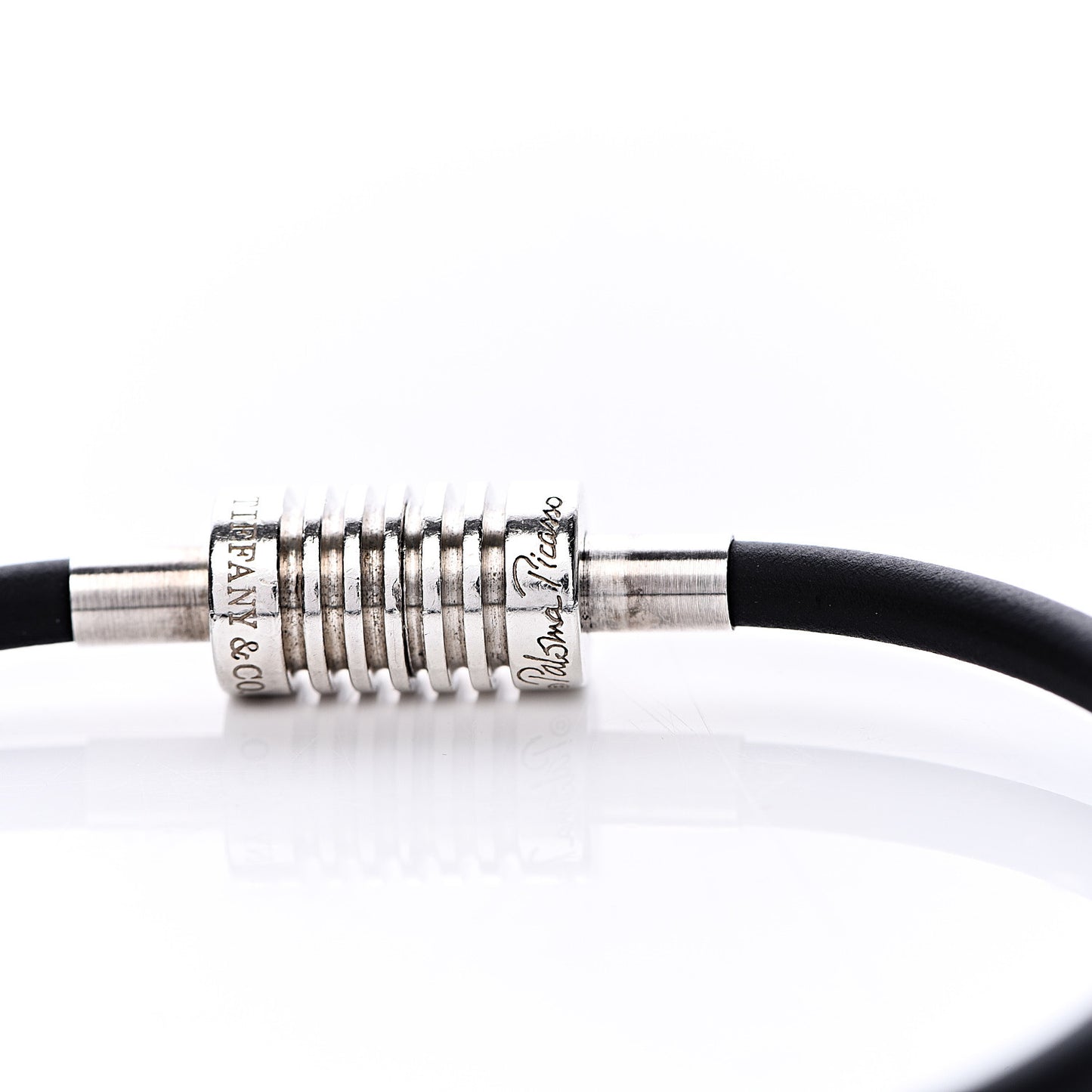 Sterling Silver Rubber Paloma Picasso Groove Surfer Bracelet Black