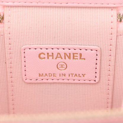 Chanel Lambskin Quilted Mini Top Handle Vanity Case With Chain Light Pink 6 of 11