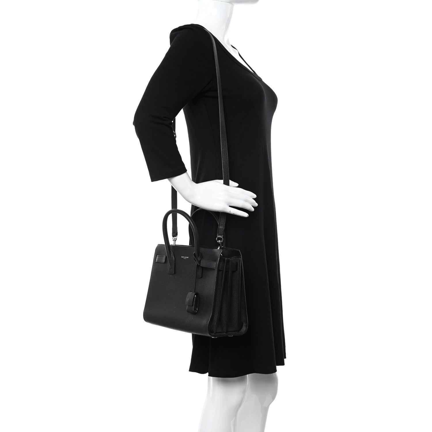 Saint Laurent Grained Calfskin Baby Sac De Jour Black 2 of 12