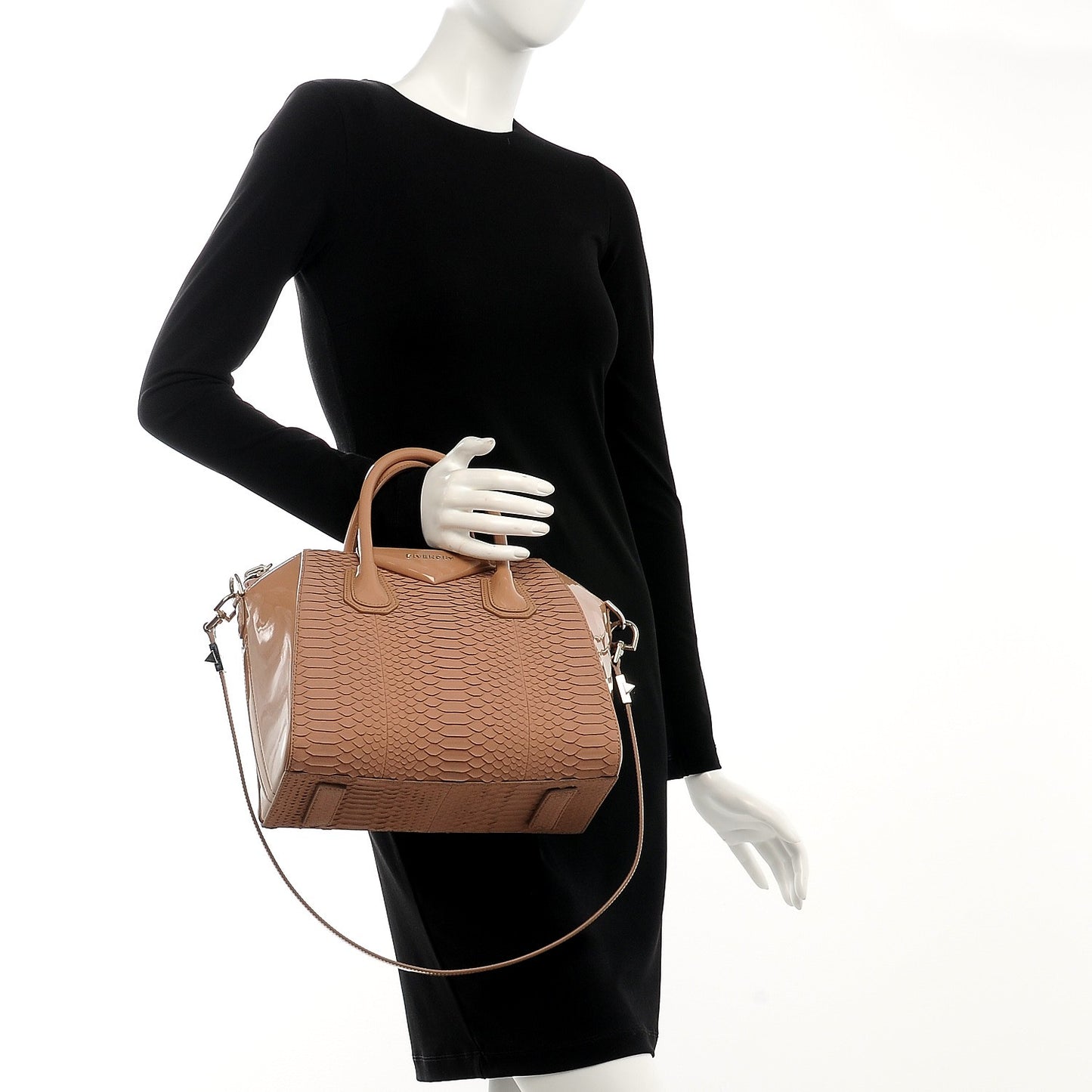 Python Patent Small Antigona Pink