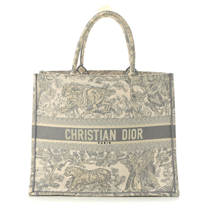 Christian Dior Canvas Embroidered Large Dioriviera Toile De Jouy Book Tote Gray 1 of 11