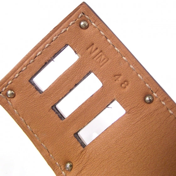 Hermes Swift Leather Kelly Dog Bracelet Cuff Etoupe 5 of 6