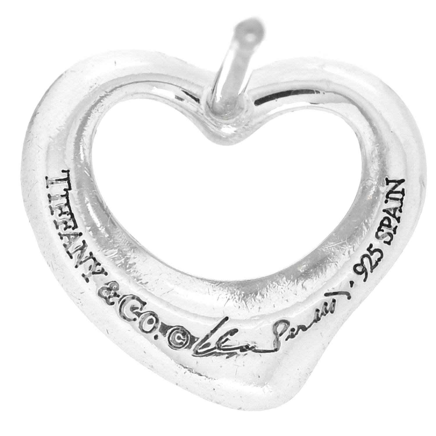 Tiffany Sterling Silver 11mm Elsa Peretti Open Heart Earrings 4 of 4