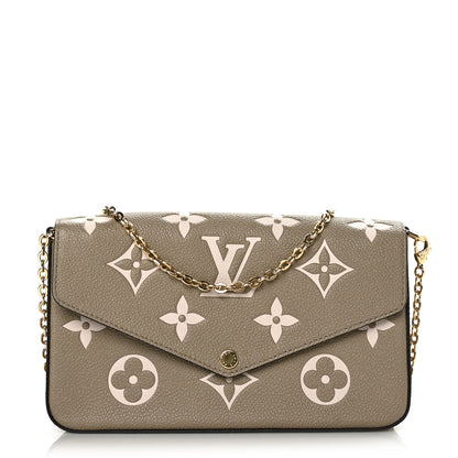 Louis Vuitton Empreinte Monogram Giant Felicie Pochette Tourterelle Creme 1 of 11