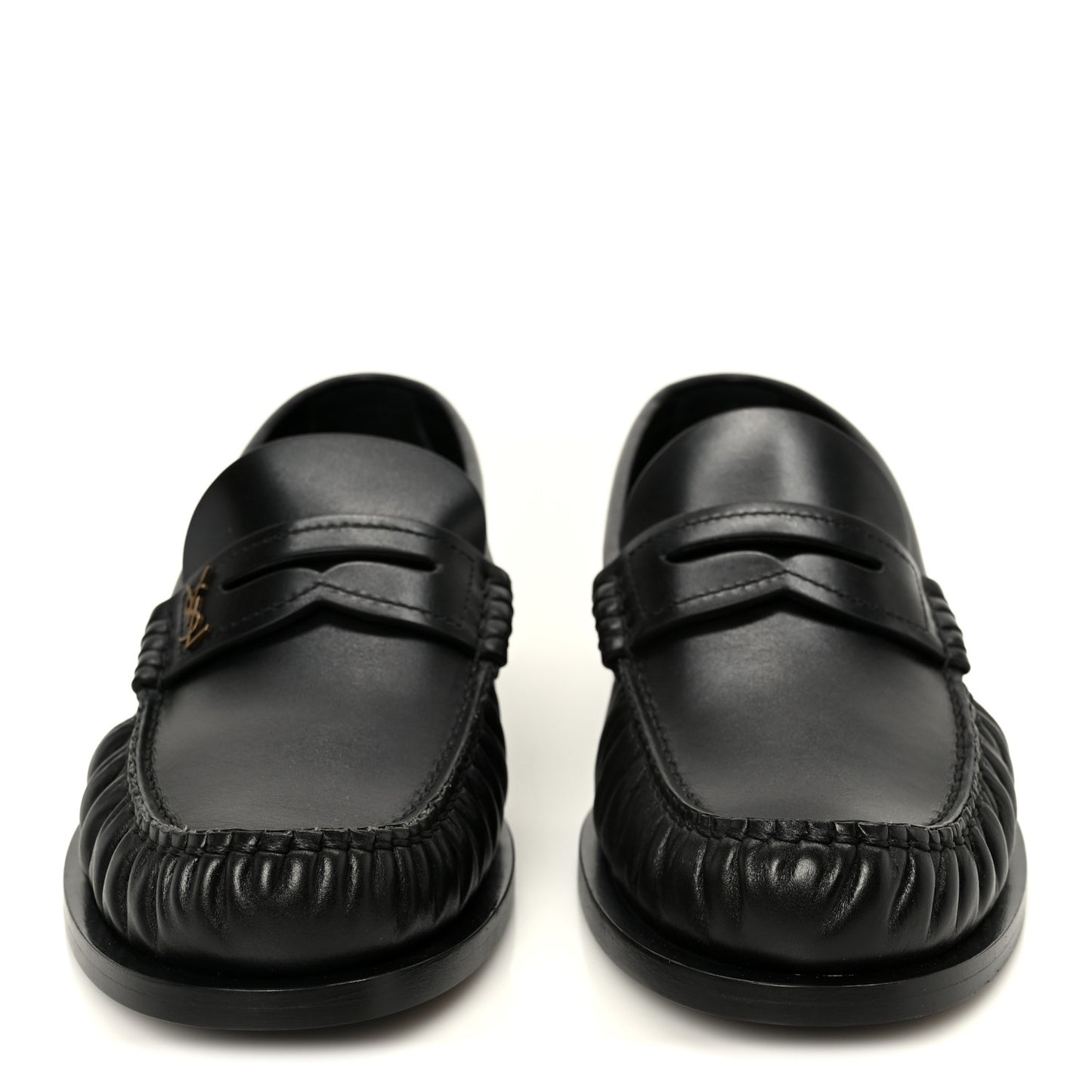Calfskin Penny Loafers 37.5 Black