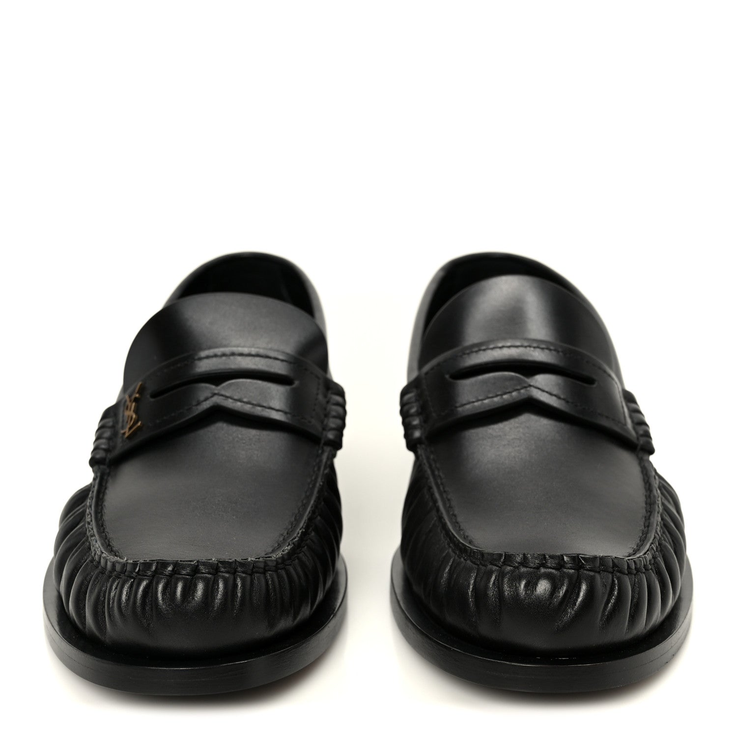 Saint Laurent Calfskin Penny Loafers 37.5 Black 3 of 10