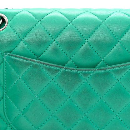 Chanel Lambskin Quilted Medium Double Flap Green 11 of 13